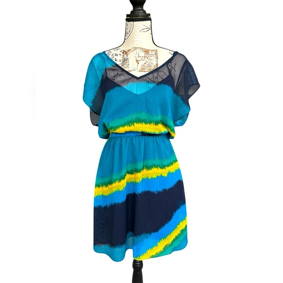 Express lightweight bold colored mini dress size XS - Picture 1 of 8